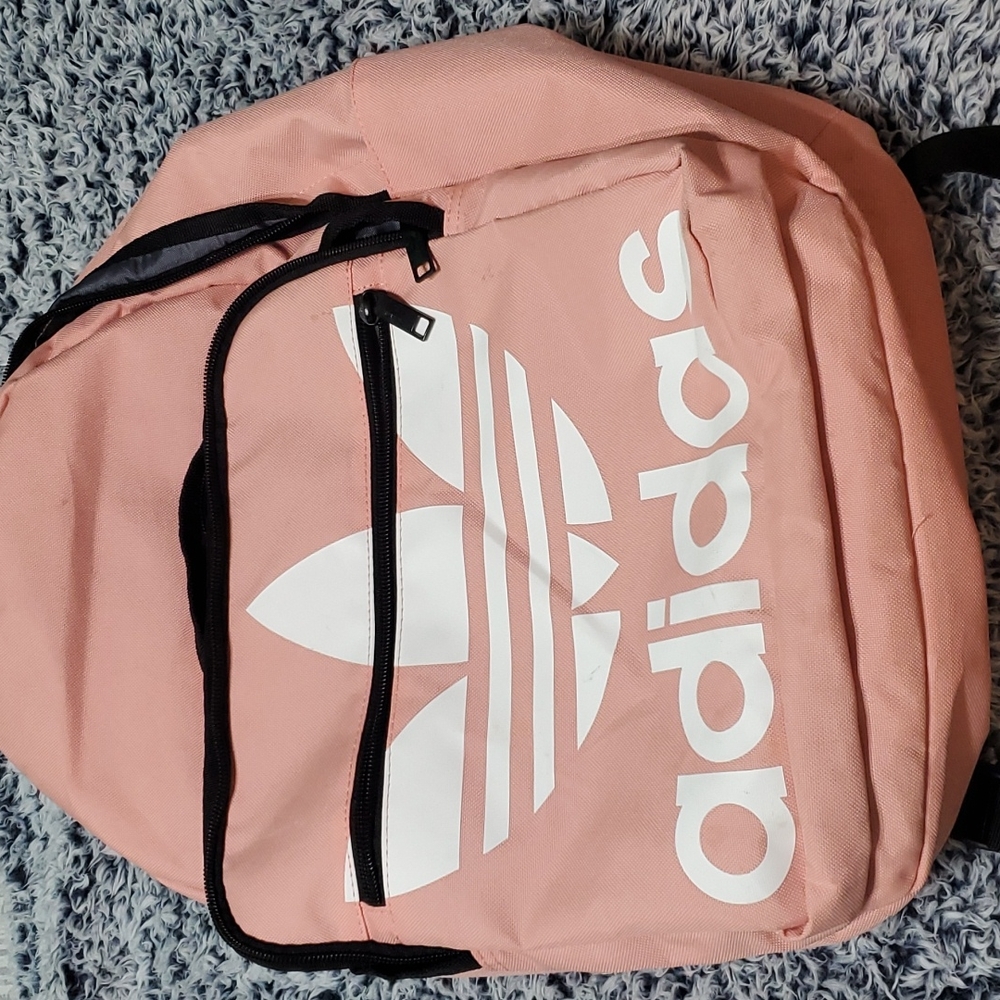 Adidas Originals Trefoil Pocket Backpack Trace Pink Laptop Bottle Storage AE